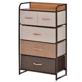 5-Drawer Chest Dresser for Bedroom, 4-Tier Storage Organizer with Steel Frame, Maple Wood