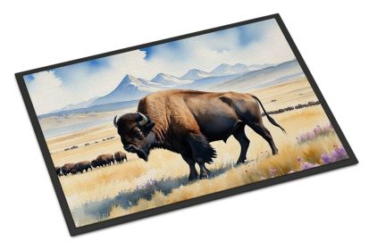 Prairie Bison Doormat Front Door Mat Indoor Outdoor Rugs for Entryway, Non Slip Washable Low Pile, 24H X 36W