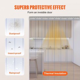 Clear PVC Strip Curtain, 96 in Height x 48 in Width x 0.08 in Thickness, 8 PCS Walk in Freezer Cooler Curtain Strips