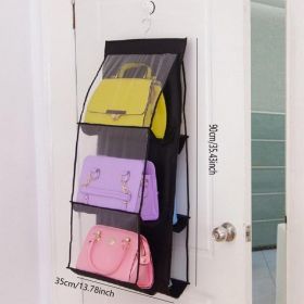 1pc Double-sided Bag Hanging Hanger, Bag Hanging Organizer, Bag Collection Storage Holder 20lbs(MAX) (Color: Black)