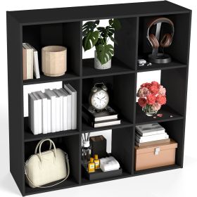 Cube Storage Organizer - Open Cube Bookshelf with Removable Back Panels, Display Storage Bookcase for Living Room, Bedroom, Entrance Hall (Color: Black/9 Cube)