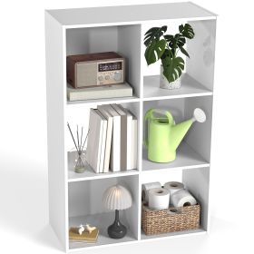 Cube Storage Organizer - Open Cube Bookshelf with Removable Back Panels, Display Storage Bookcase for Living Room, Bedroom, Entrance Hall (Color: White/6 Cube)