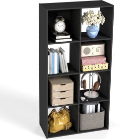 Cube Storage Organizer - Open Cube Bookshelf with Removable Back Panels, Display Storage Bookcase for Living Room, Bedroom, Entrance Hall (Color: Black/8 Cube)