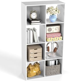 Cube Storage Organizer - Open Cube Bookshelf with Removable Back Panels, Display Storage Bookcase for Living Room, Bedroom, Entrance Hall (Color: White/8 Cube)