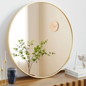 Black Round Wall Mirror 20-30 Inch, Bathroom Mirrors for Over Sink, Circle Mirror for Bathroom, Entryway, Bedroom, Vanity (size: gold/24in)