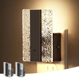 LED Night Lights Plug Into Wall, 2 Pack Night Light with Dusk-to-Dawn Sensor, Dimmable Decorative LED Nightlights (Base Material: Acrylic)