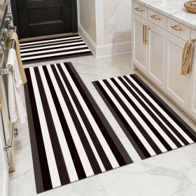 Three-piece kitchen rug set, non-slip and washable, abstract pattern kitchen hallway rug, soft and comfortable, suitable for sinks, floors, entra (Main Material: Polyester, Main Color: White)