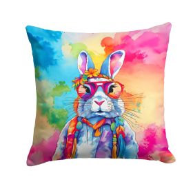 NEW Hippie Animal Rabbit Throw Pillow Machine Washable, Indoor Outdoor Decorative Pillow for Couch, Bed or Patio, 14Hx14W (Default: Default)